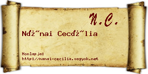Nánai Cecília névjegykártya